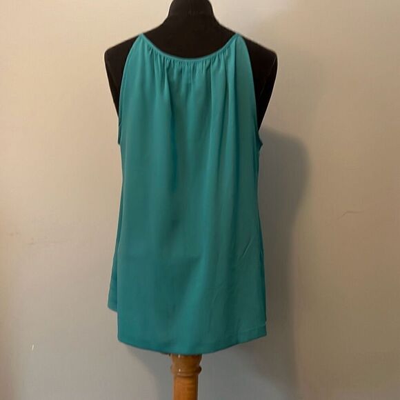 LOFT Women's Teal Layered Round Neck Sleeveless Top Size Medium NWOT - Picture 4 of 9